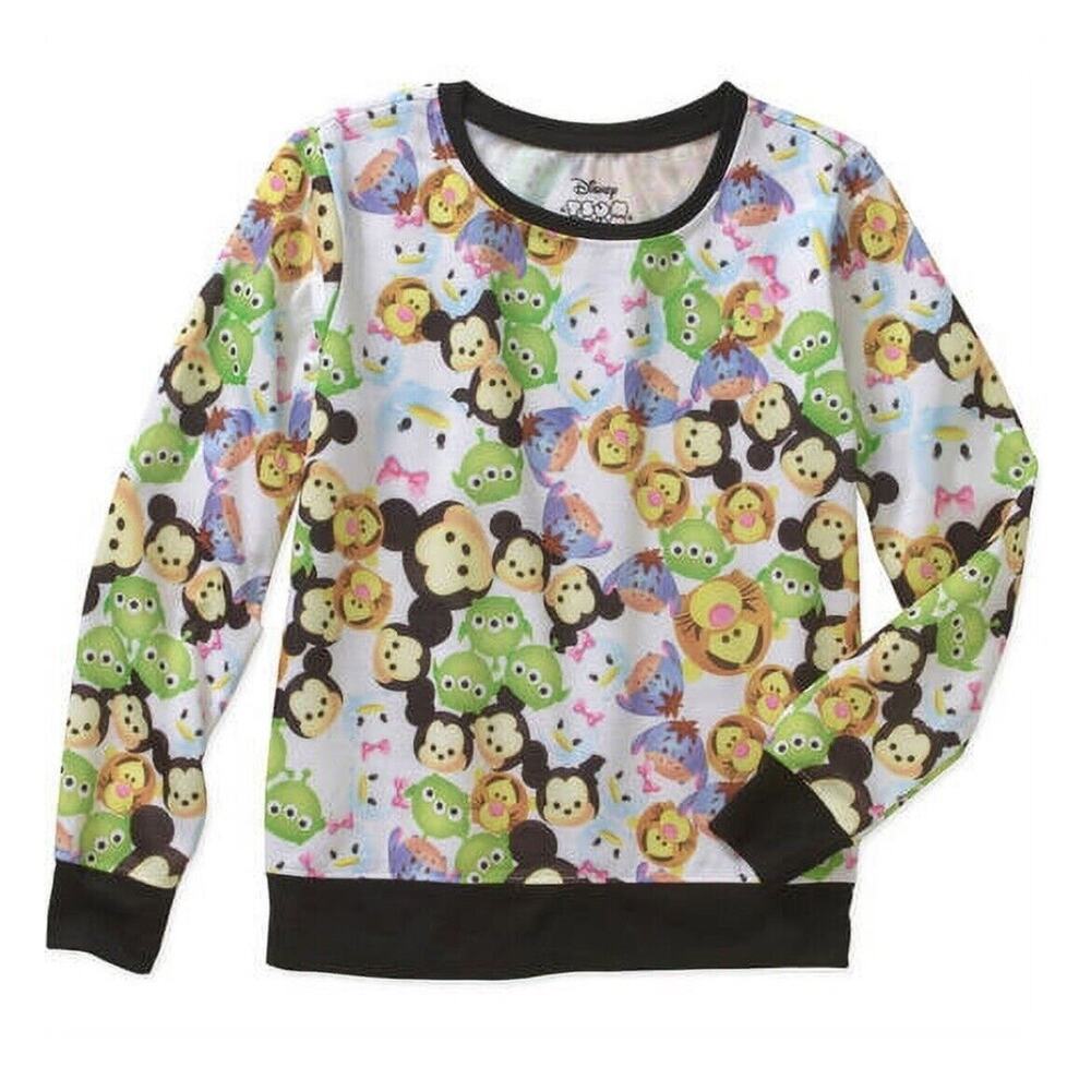 Disney Tsum Tsum Crew Neck Ribbed Trim Long Sleeve Sweatshirt Top Size M 7/8